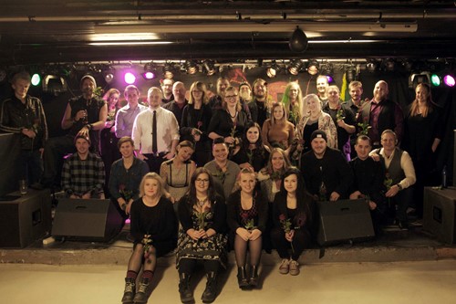 En del av de frivillige på Rockeklubben i Porsgrunn