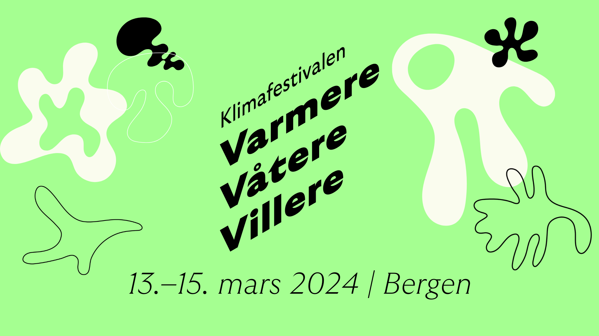 Klimafestivalen Varmere Vårere Villere arrangeres i Bergen 13.–15. mars